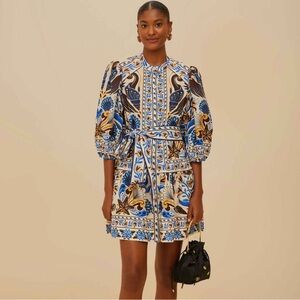 Farm Rio Sand Nature Land Organic Cotton Mini Dress. NWT. XL